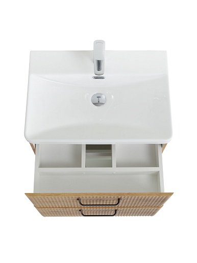 BelBagno Тумба с раковиной Due 50 подвесная Rovere Nature ручки Матовый тёмный никель – картинка-11